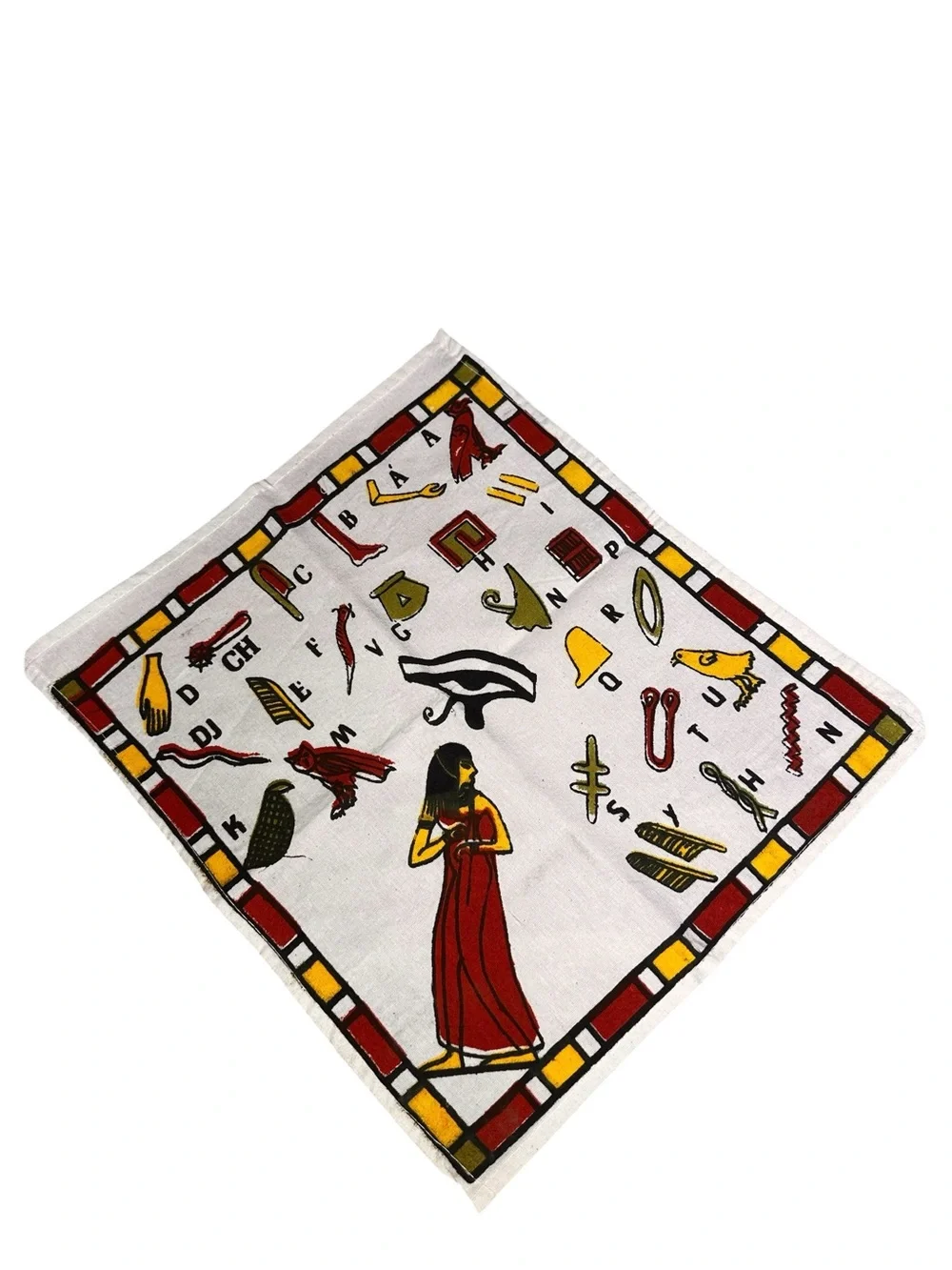 Vintage Egyptian Hieroglyphics Rectangle Tablecloth 8’x4’ (5) Napkins Set